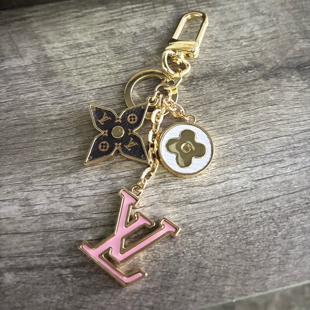 Louis Vuitton Pink and Gold Keychain charm